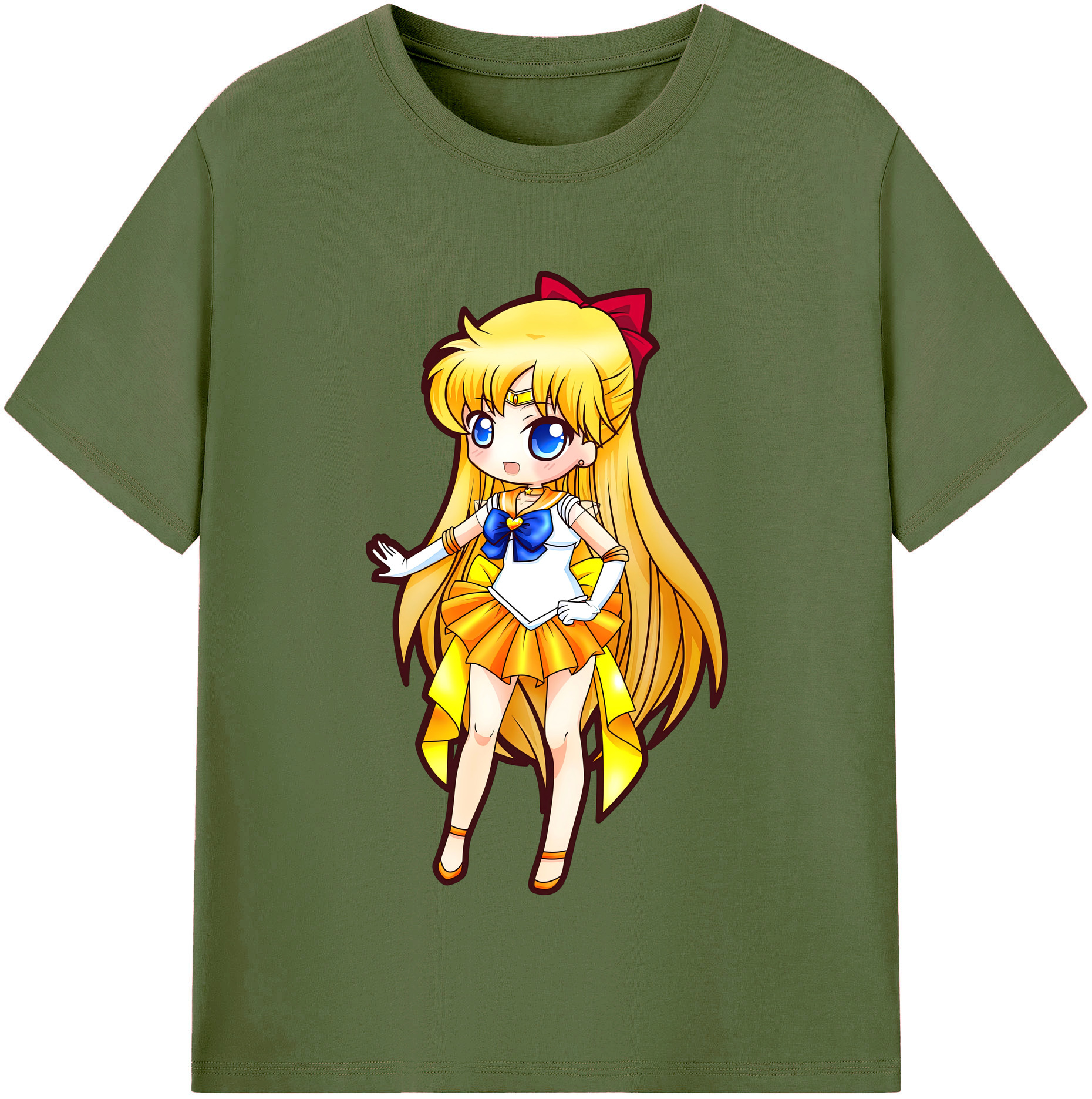 （画像用） 美少女戦士セーラームーン 愛野 美奈子 あいの みなこ Sailor Moon Aino Minako 綿100％半袖Tシャツ（フロントプリント）